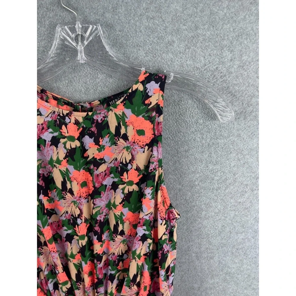 J Crew Mercantile eRuched Waist Dress Women's 00 Floral Print‎ Sleeveless